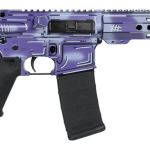 Shark Coast Tactical SCC06278APUR-P Anime-15 Purple 5.56 NATO 30+1 10.50" Black Nitride Threaded Barrel, Purple Cerakote Aluminum Receiver w/Picatinny Rail, M-LOK Handguard, Polymer SB Tactical SBA3 B
