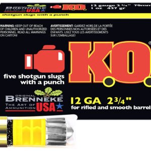 Brenneke SL122KO K.O.  12Gauge 2.75" 1oz Slug Shot 5 Per Box/50 Case