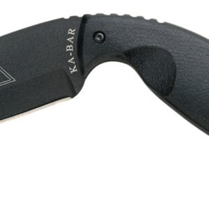 Ka-Bar 1482 TDI Law Enforcement Large 3.69" Fixed Drop Point Plain Black AUS-8A SS Blade, Black Zytel Handle, Includes Belt Clip/Sheath