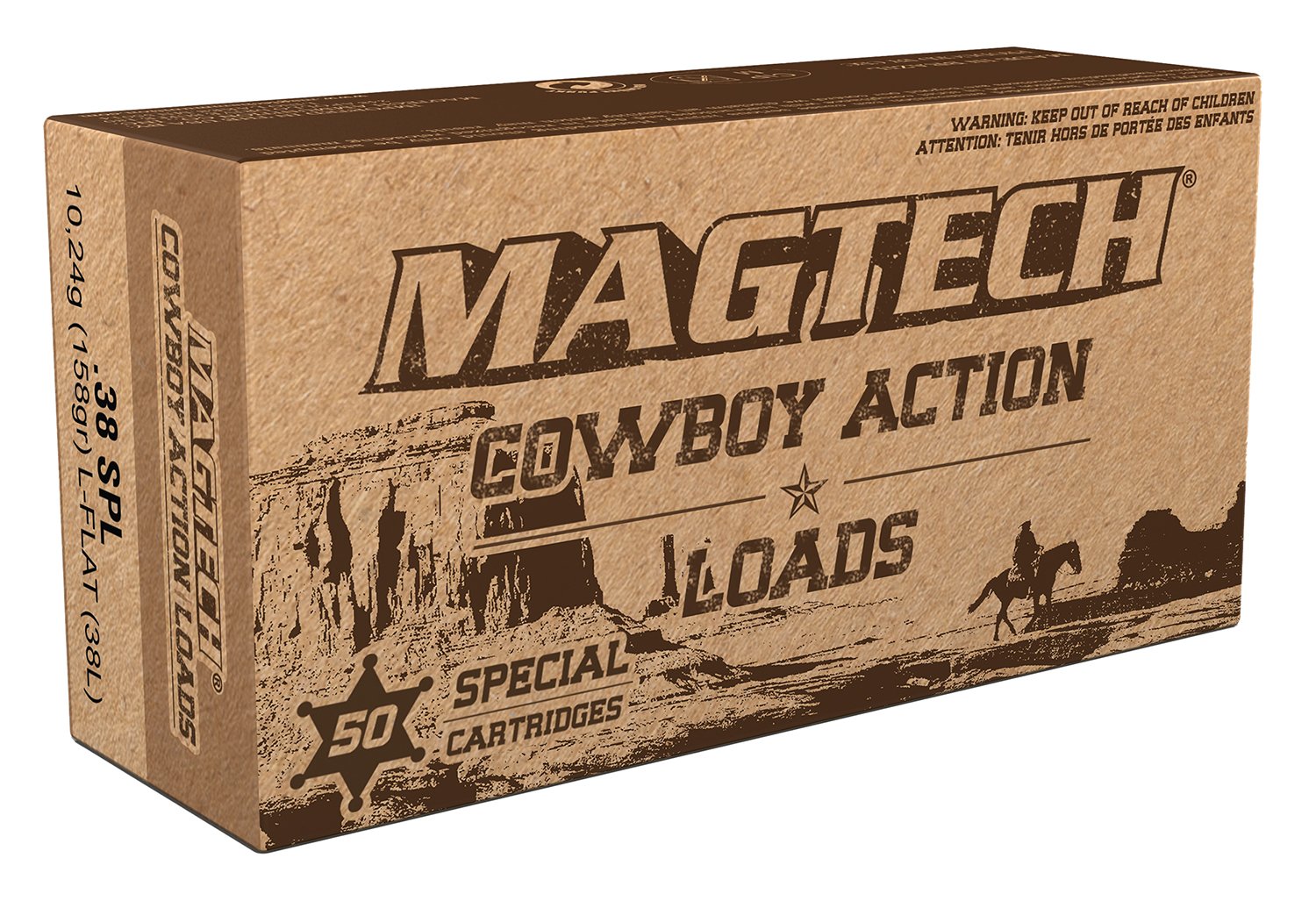 Magtech 38L Cowboy Action  38Special 158gr Lead Flat Nose 50 Per Box/20 Case