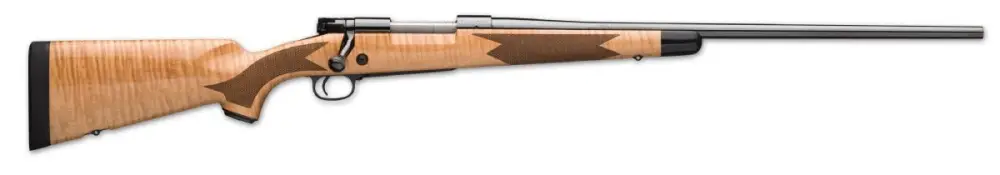 WINCHESTER MODEL 70 SUPER GRADE MAPLE RIB 30-06 SPR 24" BBL BLUE AAA WALNUT 5/RD