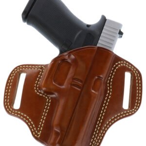 Galco CM226 Combat Master  OWB Tan Leather Belt Slide Compatible w/ Glock 19/Glock 23 Gen2-5/CZ P-10C Belt 1.75" Wide Right Hand