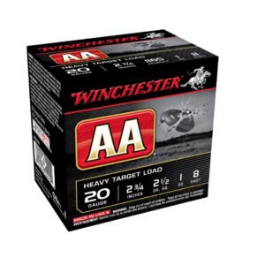 Winchester 20 Gauge AAH208 Ammunition AA Target Loads 2-3/4" Lead 8 Shot 1oz 1165fps Case of 250 rounds