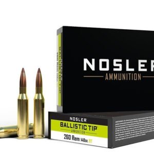 Nosler 260 REM Ammunition NOS61027 140 Grain Ballistic Tip 20 Rounds