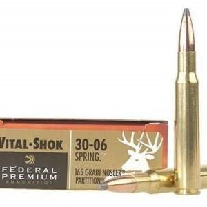 Federal 30-06 Ammunition Vital-Shok P3006AD 165 Grain Nosler Partition 20 rounds