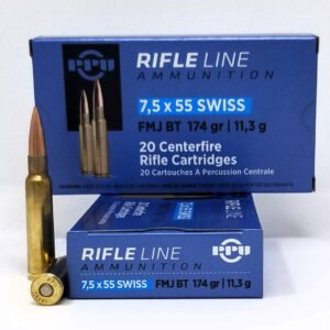 Prvi 7.5x55 Swiss Ammunition PP7SF 174 Grain Full Metal Jacket 20 Rounds