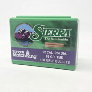 Sierra 22 Cal/5.56mm (.224 Dia) Reloading Bullets Tipped Matchking SRAA7169 69 Grain Boat Tail Ballistic Tip 100 Pieces