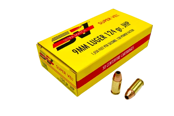 Super Vel 9mm 124 gr JHP Ultra Match