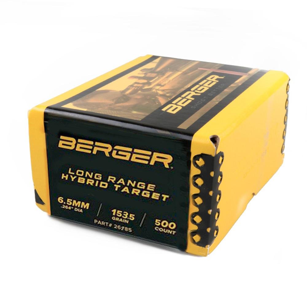 Berger Long Range Hybrid Target Rifle Bullets 6.5mm .264" 153.5gr LR Hybrid Target 500/rd