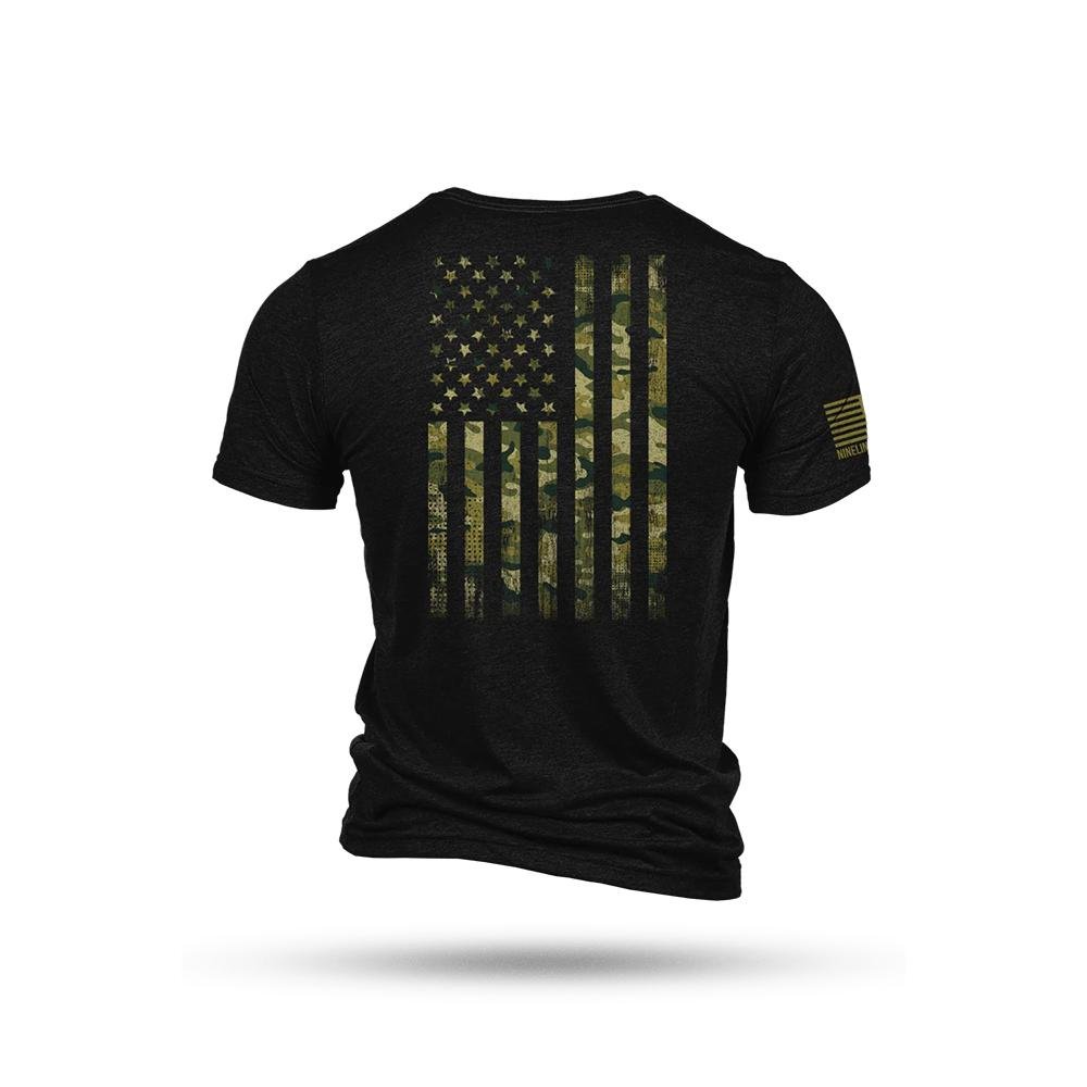 https3A2F2Fmedia.chattanoogashooting.com2Fimages2Fproduct2FNVAMERCAMOTSTRIBLACK2L2FNVAMERCAMO-1_2.jpg Nine Line American Camo Short Sleeve Shirt Black Triblend L
