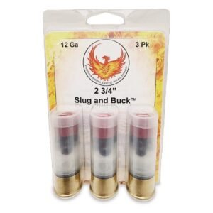 Phoenix Rising Slug & Buck Shotshell 12ga 2-3/4" FSJ 7/8oz Slug & 6-00 Buckshot 1225 fps 3/ct