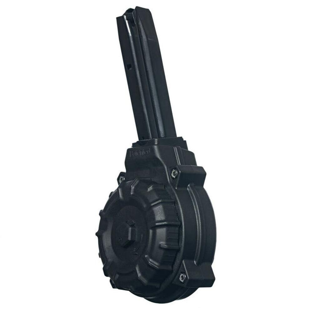 Promag Ruger P Series 9mm Handgun Magazine Black Polymer 50/rd Drum