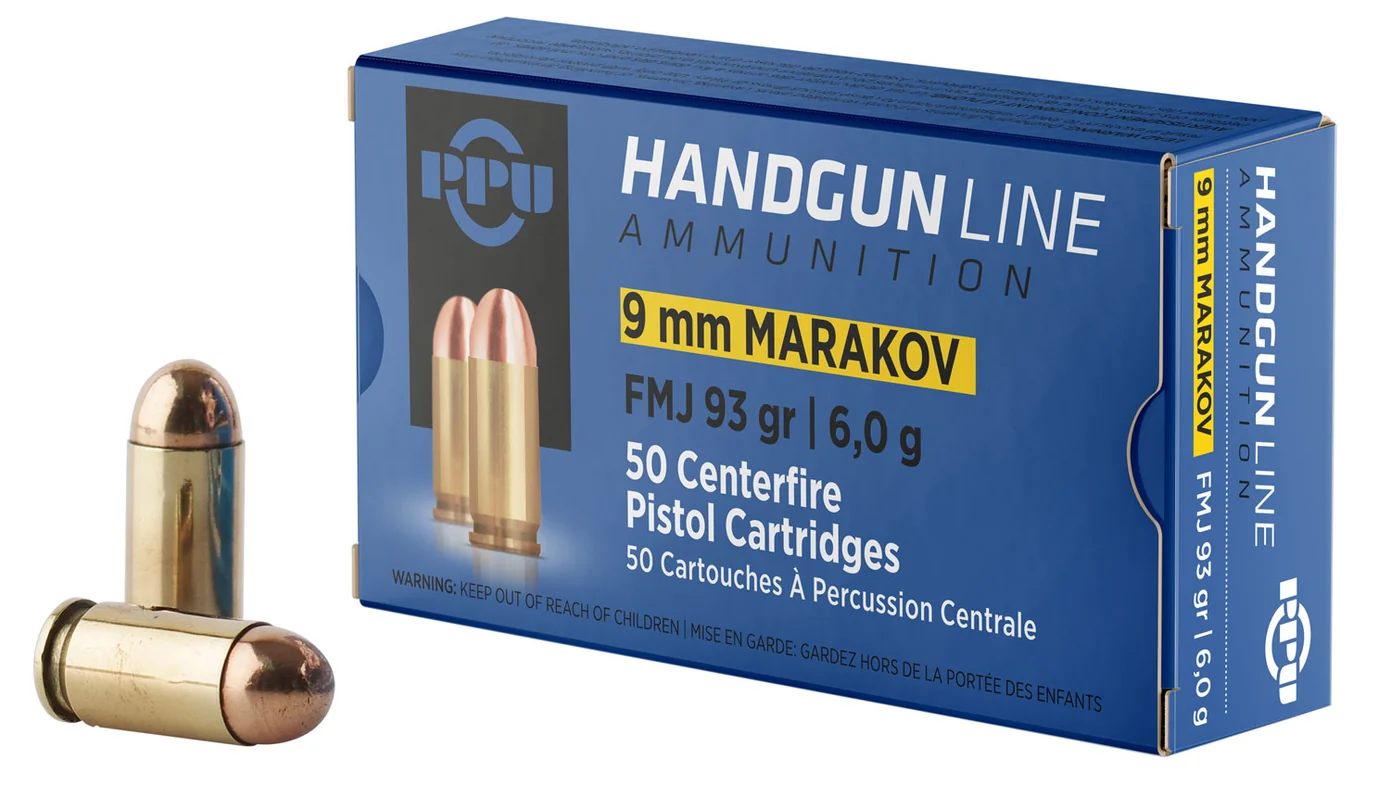 PPU 9X18 MAKAROV FMJ 93G 50RD BOX 20 BOXES PER CASE