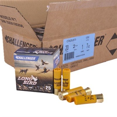 p_430109339_1.jpg LONG BIRD 20 GAUGE 2-3/4'' 1OZ 1250 FPS #7.5 250 CASE