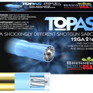 Brenneke SL122TOP TOPAS 12Gauge 2.75" 2/3oz Sabot Slug Shot 5 Per Box/50 Case