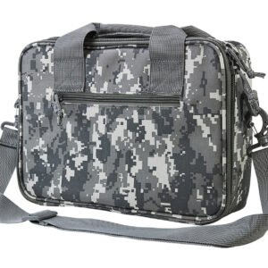 NcStar CPDX2971D VISM Double Pistol Range Bag w/ Mag Pouches Loop Fasteners Zippers Padding & Digital Camouflage Finish