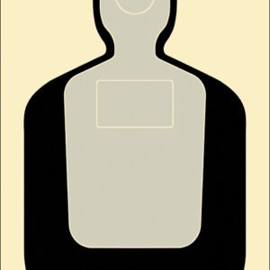 Action Target TQ19100 Qualification Standard Silhouette Paper Hanging 24" x 45" Black/Gray/White 100 Per Box