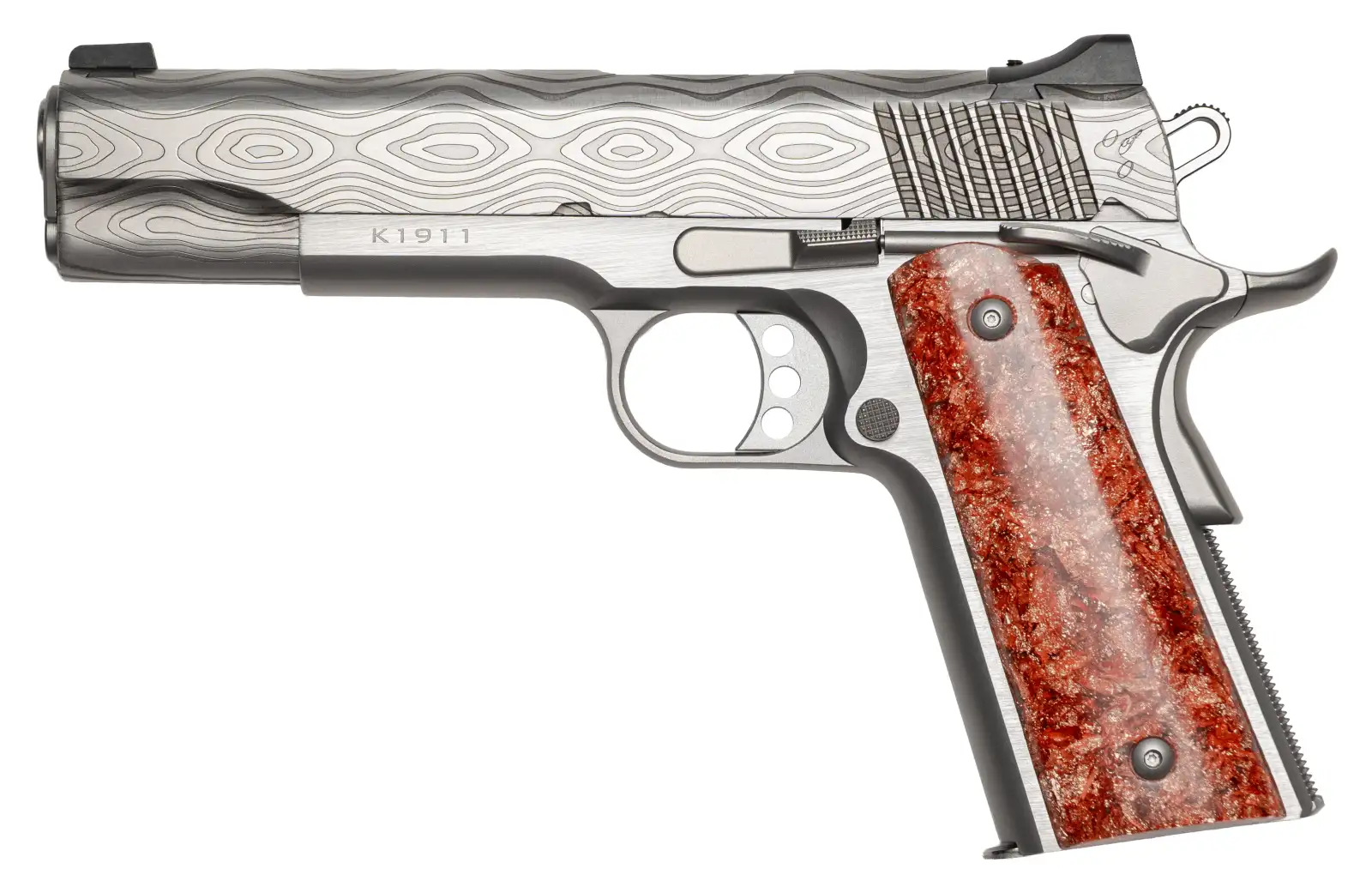 1187090-14385182-1.webp KIMBER 1911 SIENNA 45ACP PISTOL STAINLESS ENGRAVED DEMASCUS PATTERN 1 OF 300