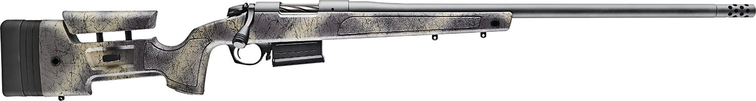 119411.jpg Bergara Rifles B14S382 B-14 Wilderness HMR 6.5 Creedmoor 5+1 24" Threaded, Sniper Gray Cerakote Barrel/Rec, Adj. SoftTouch Woodland Camo Stock with Mini-Chassis, Omni Muzzle Brake