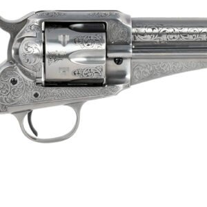 Taylors & Company 550408 1875 Army Outlaw 45 Colt (LC) Caliber with 5.50" Barrel, 6rd Capacity Cylinder, Overall White Engraved Finish Steel & Walnut Grip