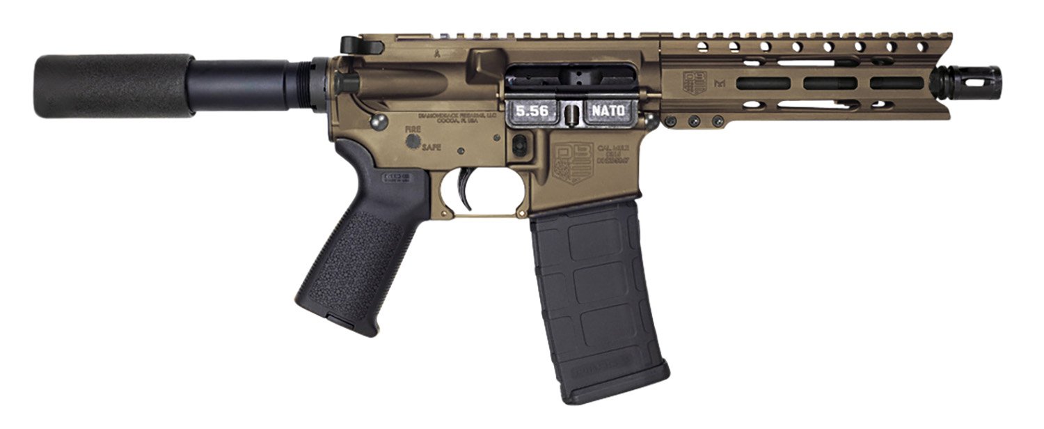 Diamondback DB1912K071 DB15  5.56x45mm NATO 30+1 7" Black Nitride Threaded Barrel, M-LOK Handguard, Midnight Bronze Aluminum Picatinny Rail Receiver, Black Buffer Tube, Black Magpul Grip, Right Hand