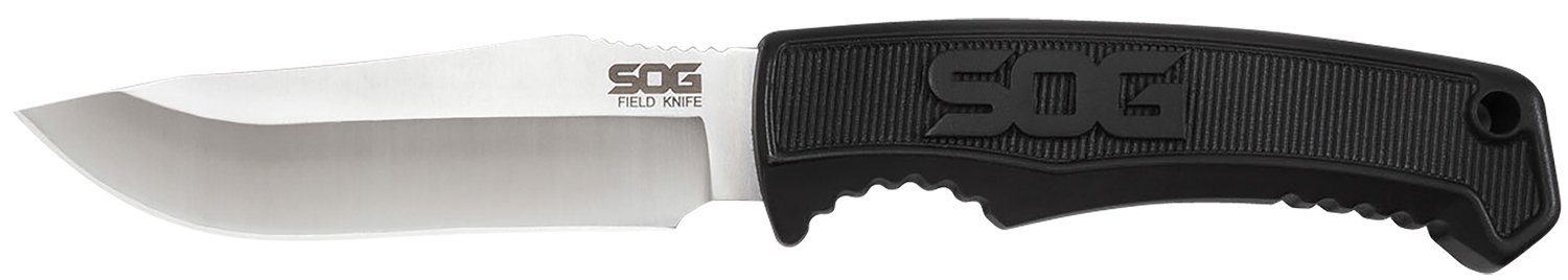 145021.jpg S.O.G SOGFK1001CP Field 4" Fixed Clip Point Plain Satin 7Cr17MoV SS Blade Black TPR Handle Includes Sheath