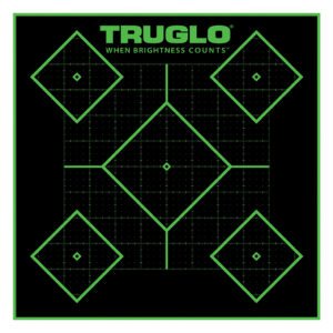 TruGlo TG14A25BB Tru-See 5- Diamond Target Self-Adhesive Heavy Paper Black/Green 12"x12" 25 Pack
