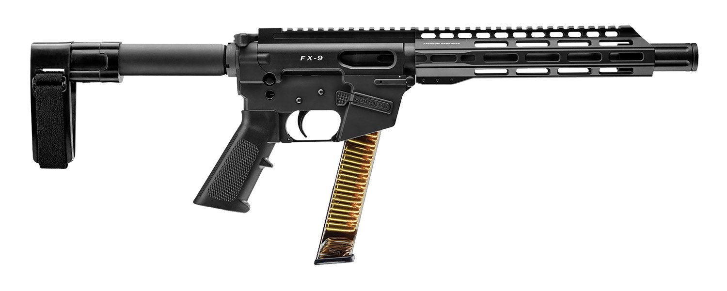 161032.jpg FREEDOM ORDNANCE FX9P10SBM FX-9 9mm Luger 32+1 10", Black, M-LOK Handguard, SB Mini Brace, A2 Grip, 3" Faux Suppressor