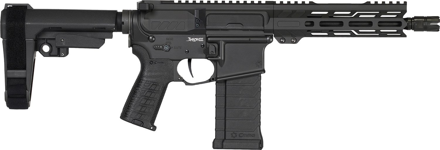 166425.jpg CMMG 54AE10FAB Banshee MK4 5.7x28mm 32+1, Black Nitride Medium Taper Threaded Barrel, EML 11" M-LOK Handguards, Black Armor Cerakote Aluminum Picatinny Rail Receiver, CMMG Zeroed Grips