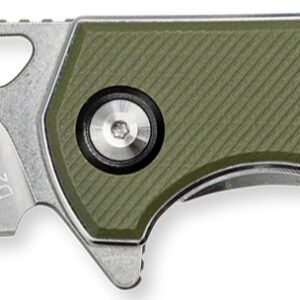 CobraTec Knives CTCLNHRBLK Wolverine  3.12" OTF Drop Point Plain Satin TiCN D2 Steel Blade, 4.25" Green Textured G10 Handle