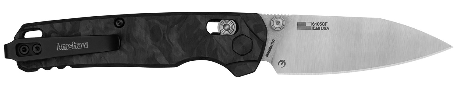 Kershaw 6105CF Bel Air  Folding/Reverse Tanto Plain Blackwash CPM MagnaCut Steel Blade/Bright Nickel Cerakote 6061-T6 Aluminum Handle