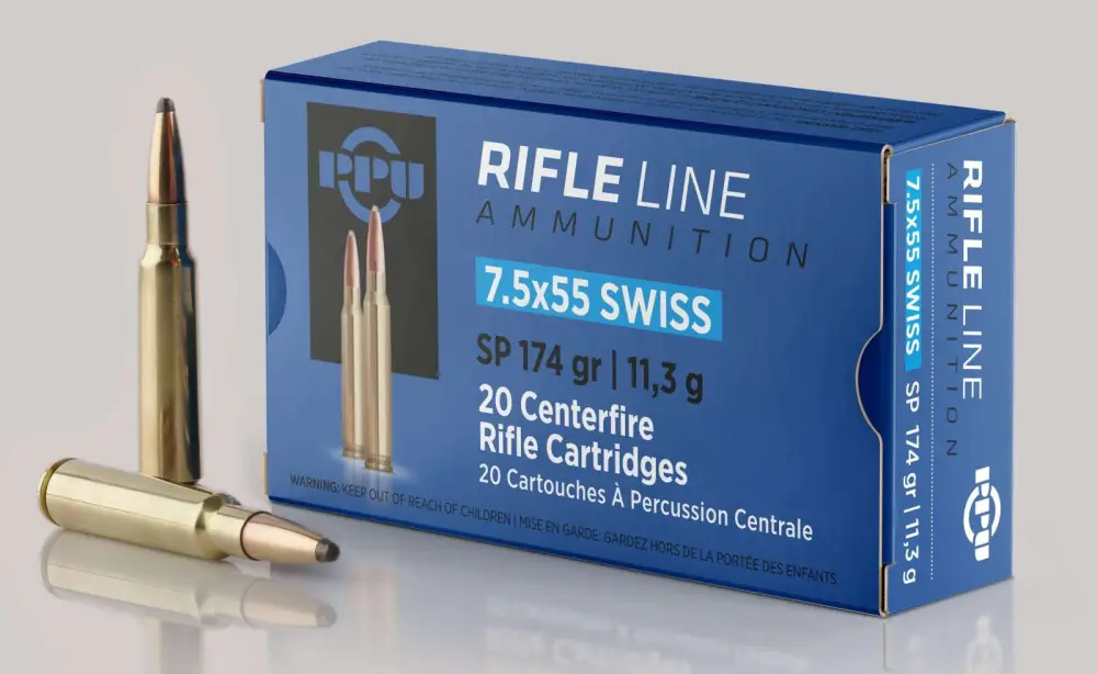 PPU METRIC RIFLE AMO 7X55 SWISS 174GR SP 20RD (10 BOXES PER CASE)