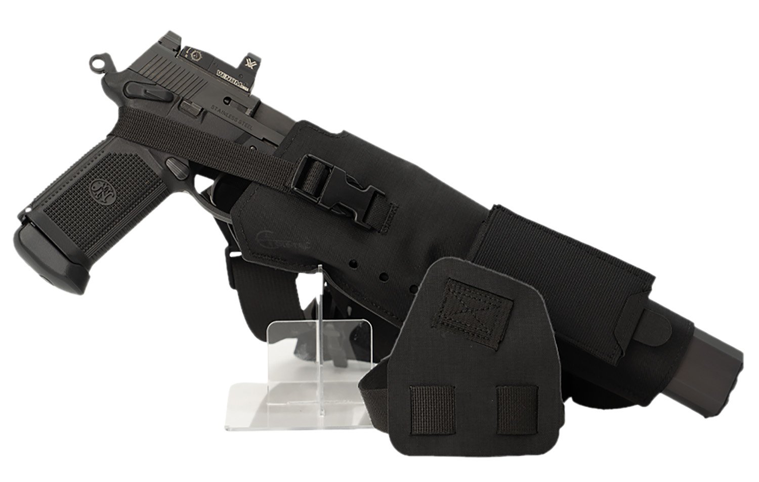 185096.jpg Cole-tac VWX101 Varmint Wrangler XL Pistol Holder Chest Black Right Hand