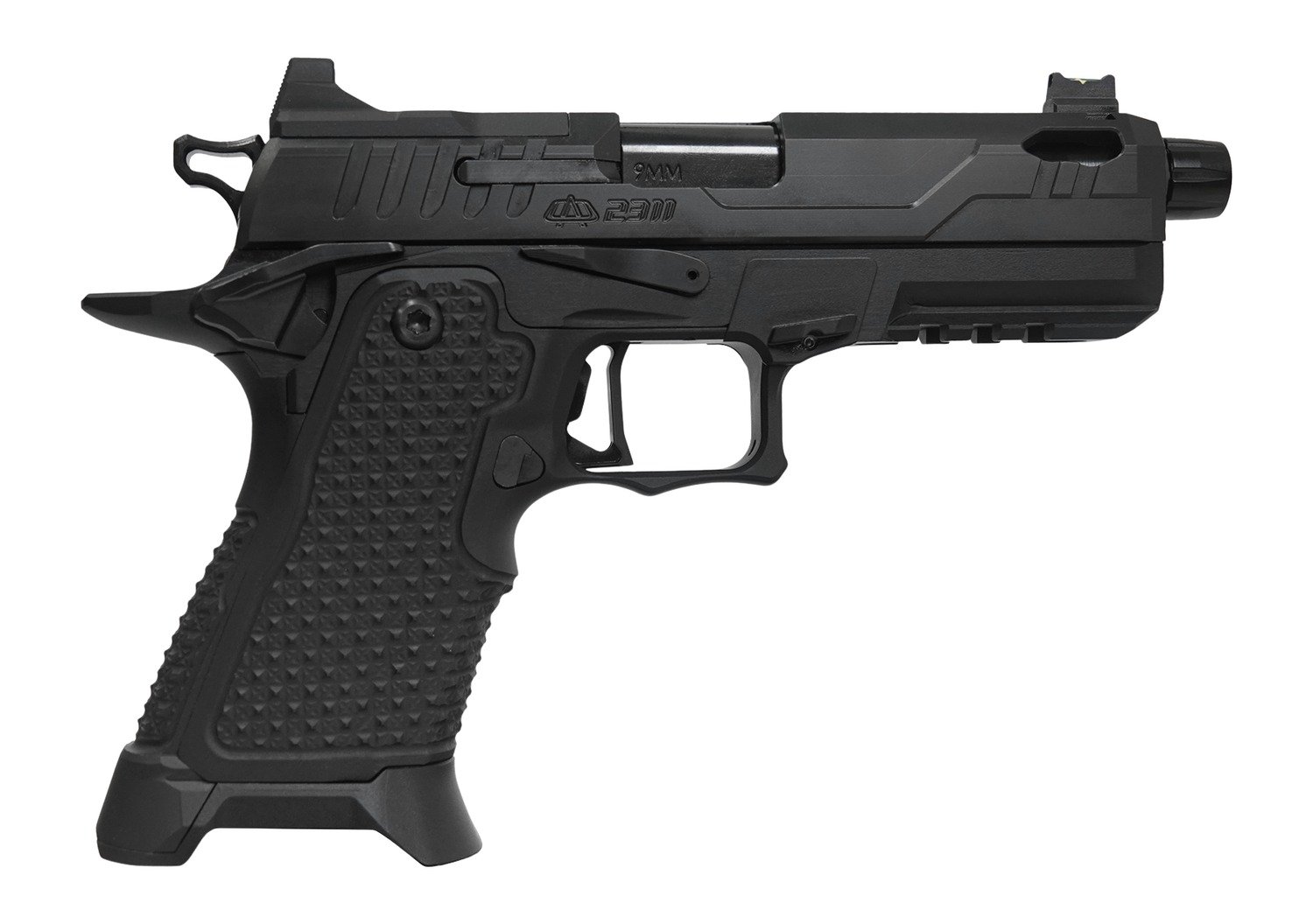 Oa Defense OA2311COMPACTPROELITET 2311 Pro Elite Compact 9mm Luger 21+1 4.25" Black DLC Threaded Barrel, Black Steel Optic Ready/Serrated Slide, Black Aluminum Frame w/Picatinny Rail, Black Aluminum G - OA Defense