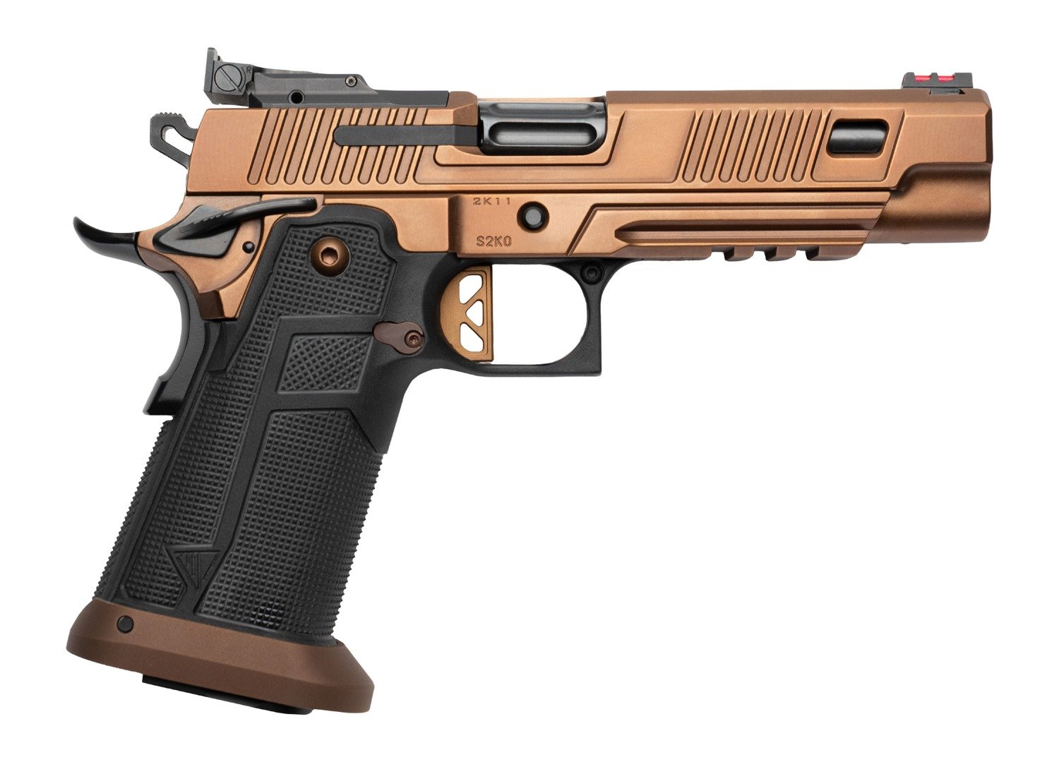 202150.jpg CNC Firearms CNC2K11ROGUE Kimber 2K11 Rogue w/Optic Limited Edition 9mm Luger 20+1 5" Black DLC Barrel, Custom Copper PVD Stainless Steel Lightening Cut/Optic Ready Slide & Frame w/Picatinny Rail, Cus