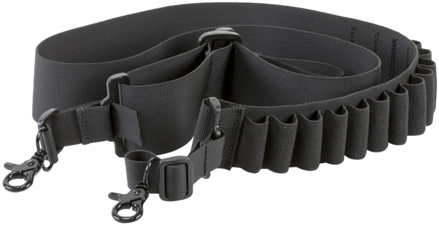 Aim Sports DSBS1 Deluxe  Black Nylon Bandolier Shotgun Holds 14 Shells