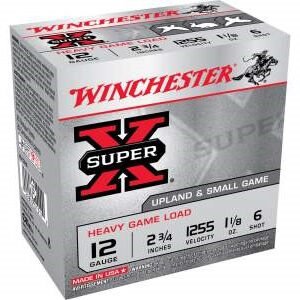 Winchester 12 Gauge Ammunition Heavy Upland Game XU12H6 2-3/4" 1-1/8oz #6 1255fps 250 rounds