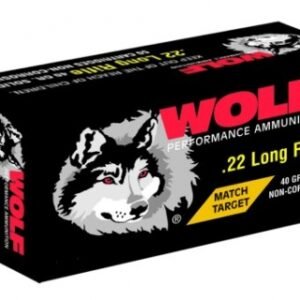 WOLF PERFORMANCE MATCH RIMFIRE 22LR 40GR RN 50RD BOX ( 10 PER CASE)