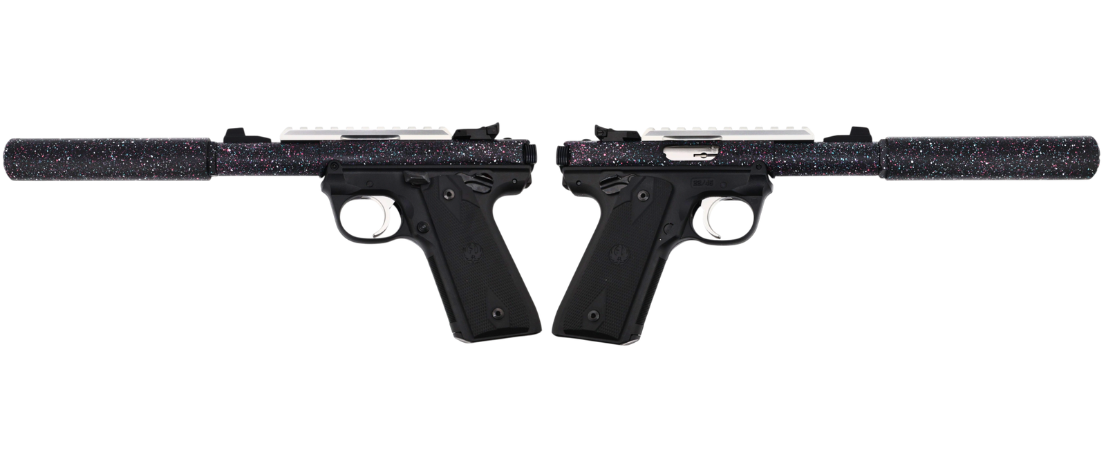 RUGER MARK IV 22/45 22LR PISTOL 4.4" T.B. SPLATTER 2-10RD MAGS - Ruger